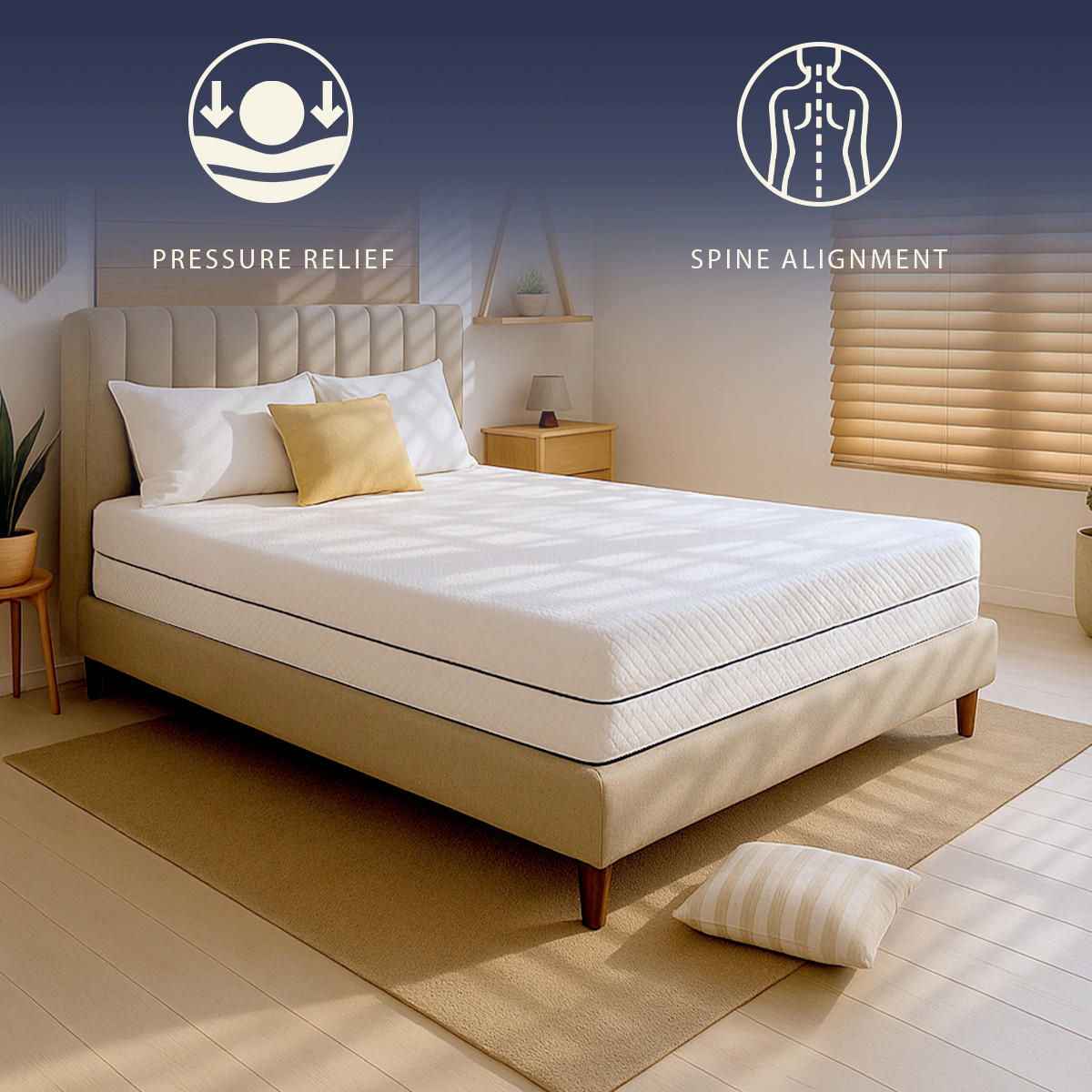 MATRATZE 14 cm 180x200 - Weiß, Textil (180/200cm) - The White Stone