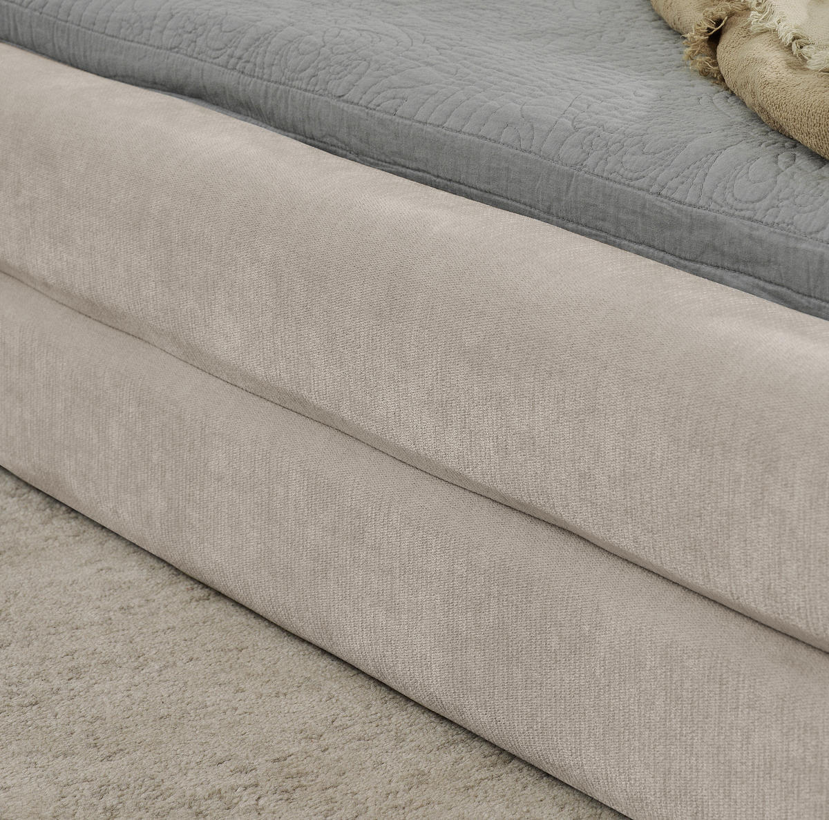 BETTGESTELL minimalistisch 160x200 cm Chenille Beige - Beige, Holz (160/200cm) - Meubliv