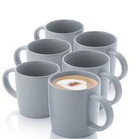 KAFFEEBECHER LEEDS STERLING - 6 teilig aus Steingut - Hellgrau, Stein (0.38L) - Sänger
