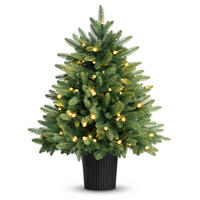 WEIHNACHTSBAUM mit PE-Spritzguss-Nadeln und LED Beleuchtung, 90 cm - Grün, Kunststoff (90cm) - Merry Tree