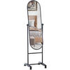 STANDSPIEGEL oval 40/42/155 cm Metall schwarz - Schwarz, Metall (40/155/42cm) - CLP
