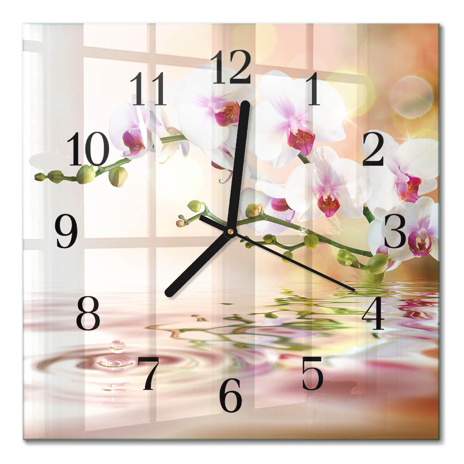 WANDUHR 30x30 cm - Orchidee - Multicolor, Glas (30/30/0.4cm) - TULUP