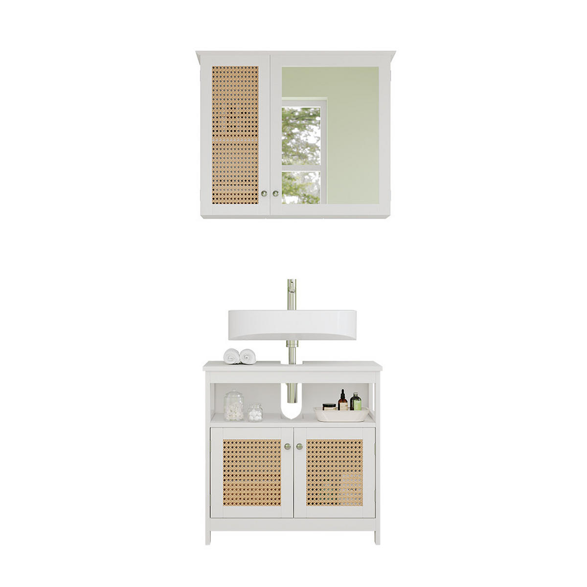 BADMÖBEL-SET Rosario Weiß 2 Teile - Weiß, Holzwerkstoff (60/60/30cm) - Vicco