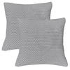 KISSENHÜLLE 2er Set Strick grau 45/45 cm mit Reißverschluss - Grau, Textil (45/45cm) - wometo