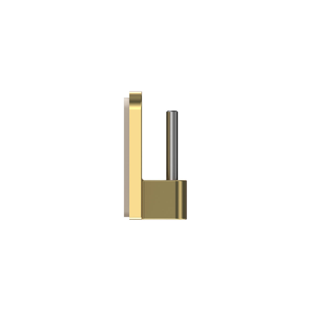 KLEBEHAKEN MIT METALLSTIFT für Vitragestangen, Messing-farbig, Packung 4 Stück - Messingfarben, Kunststoff/Metall (1.7/2.4/1.2cm) - INTERDECO
