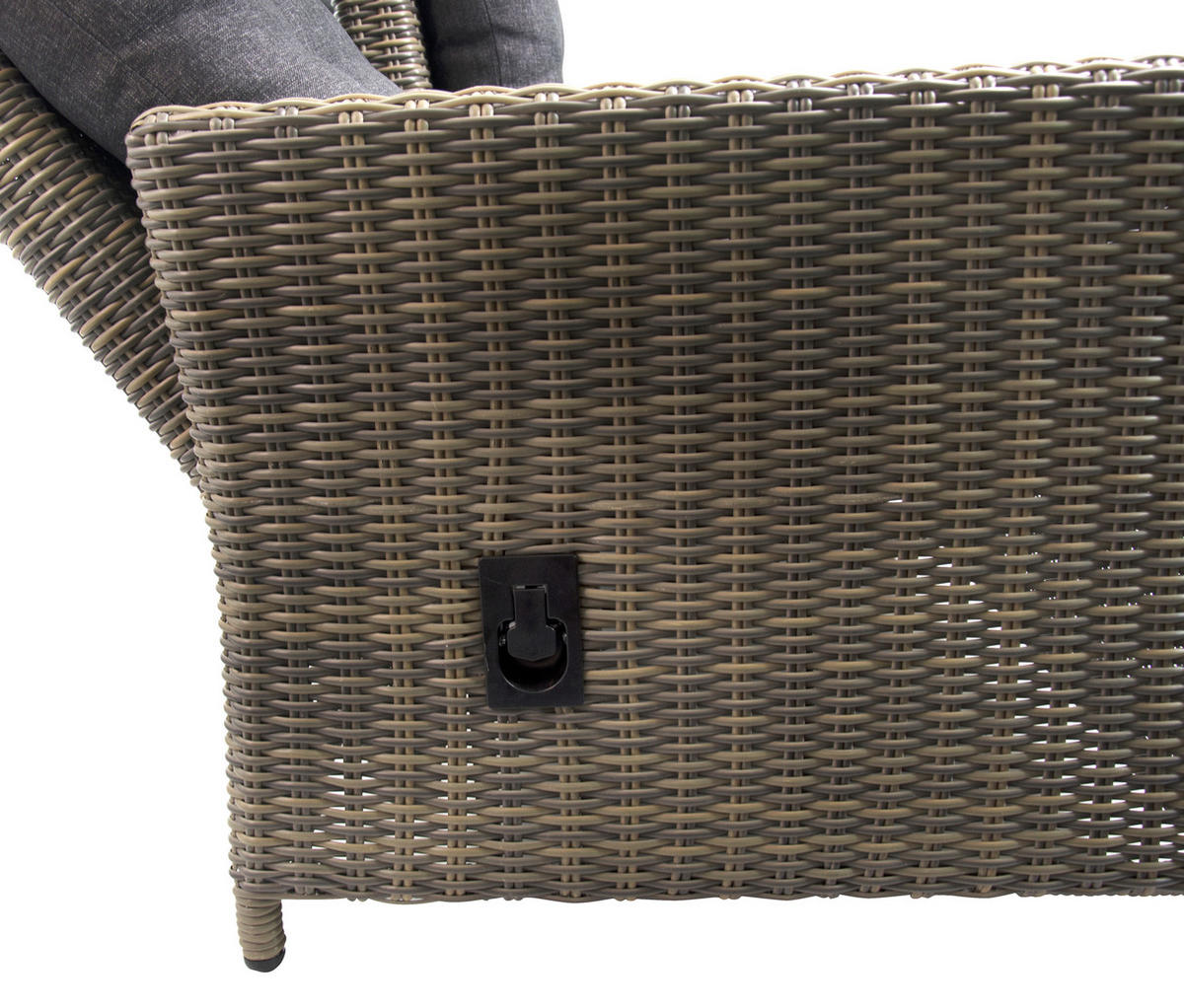 GARTEN-SITZGRUPPE Asti Braun Polyrattan für 7 Personen - Grau, Naturmaterialien - Green Spirit