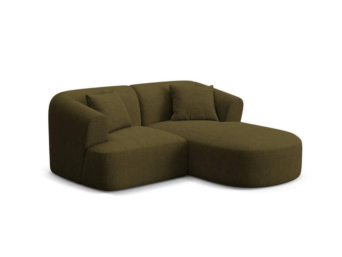 MODULARES-ECKSOFA rechts Campi aus strukturiertem Stoff grün 3 Sitzplätze - Grün, Textil (156/180cm) - Cosmopolitan Design