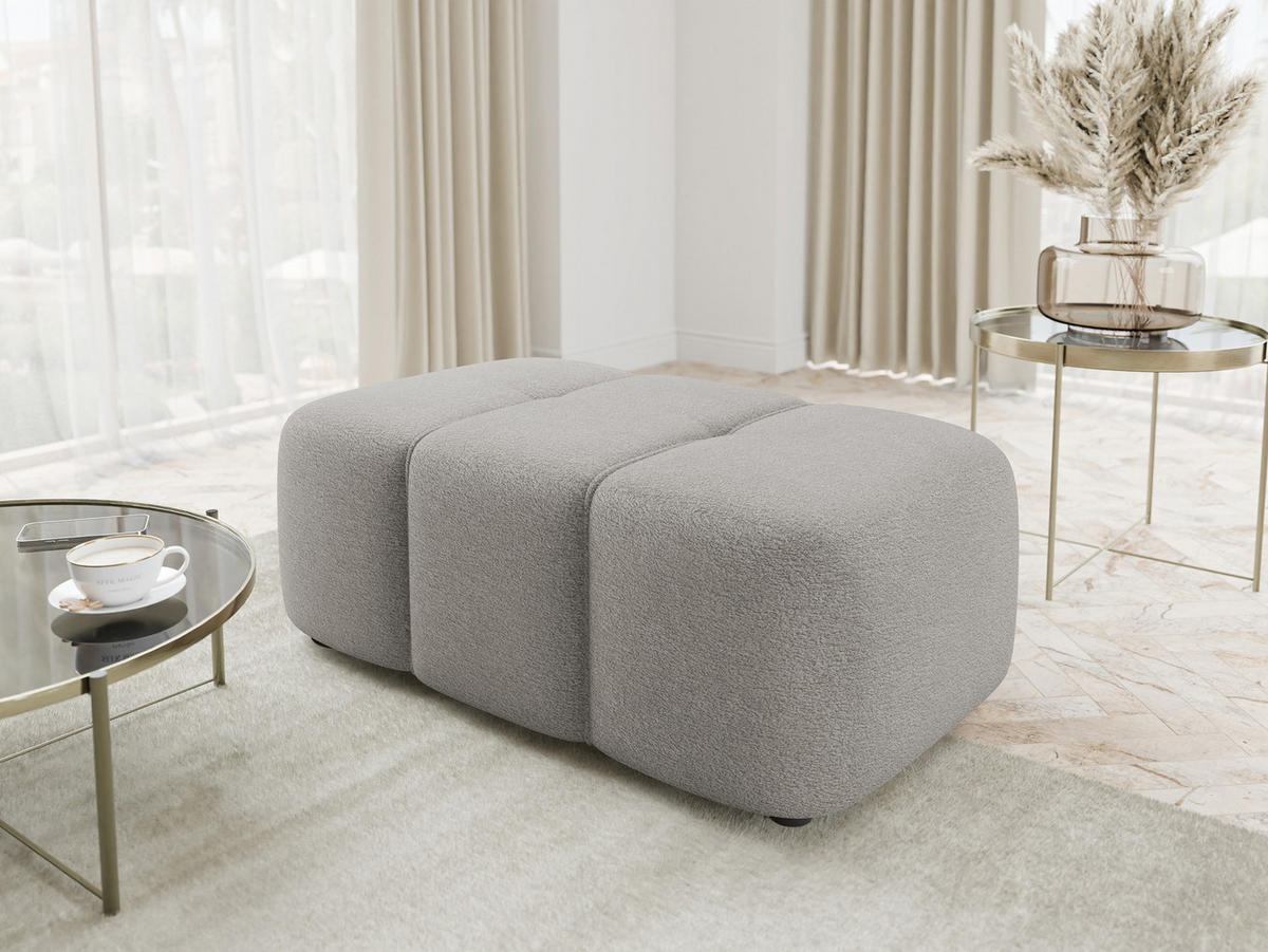 POLSTERHOCKER Furyn - Schwarz/Grau, Holzwerkstoff/Kunststoff (93/38/62cm) - MIRJAN24