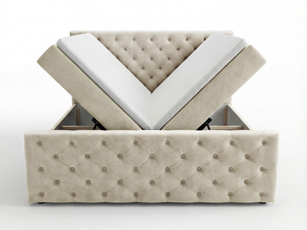 BOXBETT Montego 140x200 Creme - Creme, Holz/Textil (140/200cm) - Graingold