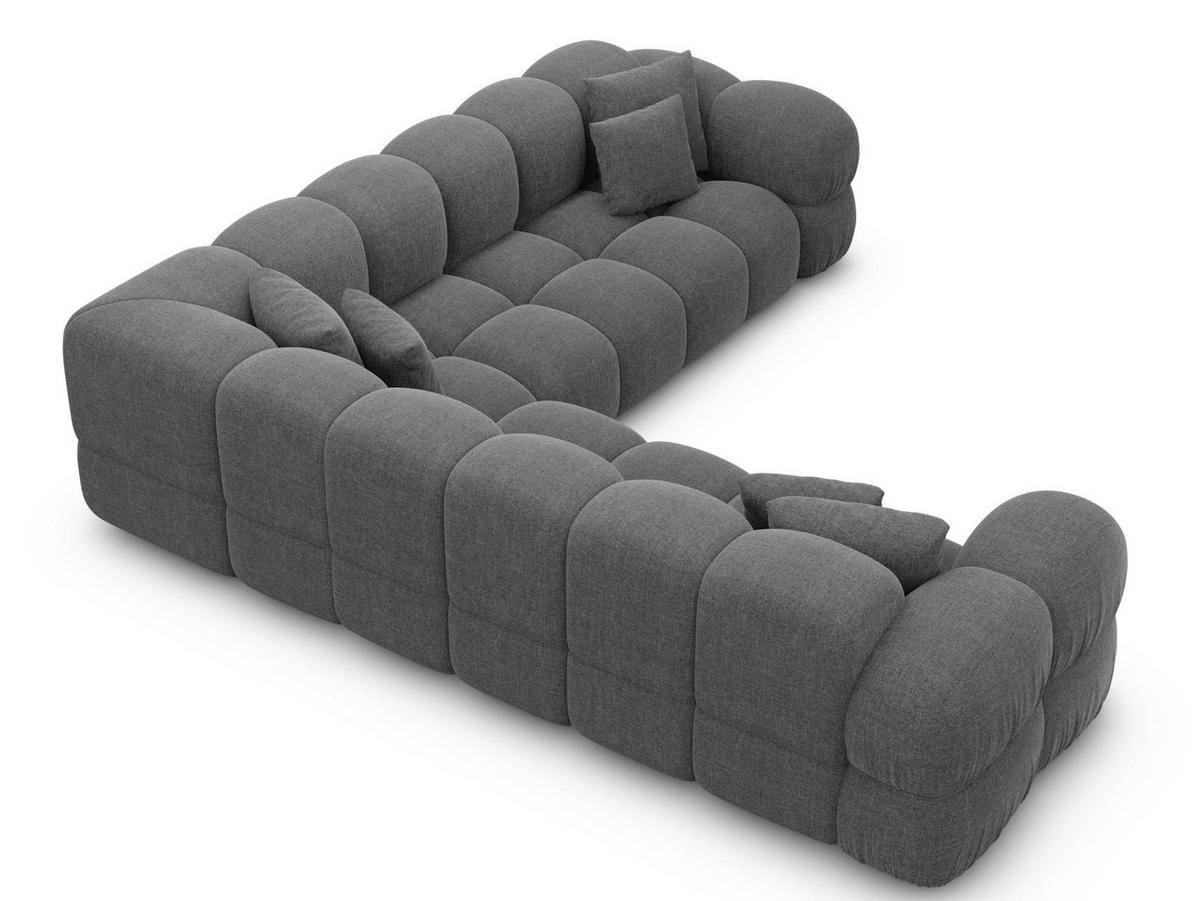 COUCH Monteverde L-Form Anthrazit Strukturstoff - Anthrazit, Textil (253/253cm)