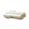 ECKSOFA BARILLO - Verstellbarer Rückenlehne, Stahlfüße, Elegante Armlehnen, Drei Rückenkissen, Freistehend, 261x170x97 cm Linke, Beige - Beige, Holz/Textil (170/261cm) - DomoHome