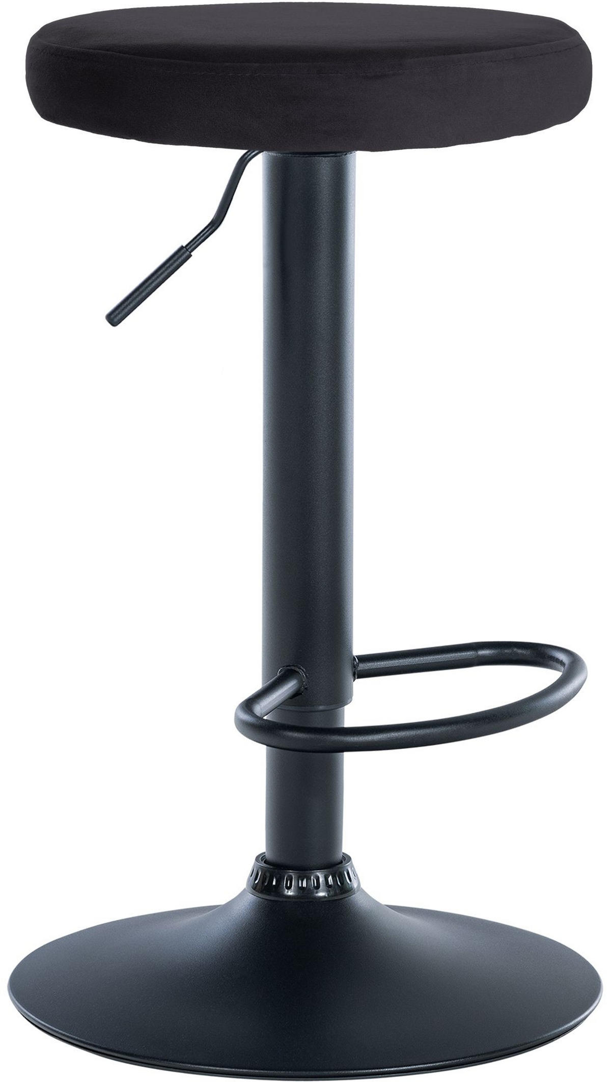 BARHOCKER Samt schwarz - Schwarz, Textil/Metall (38.5/60/38.5cm) - CLP
