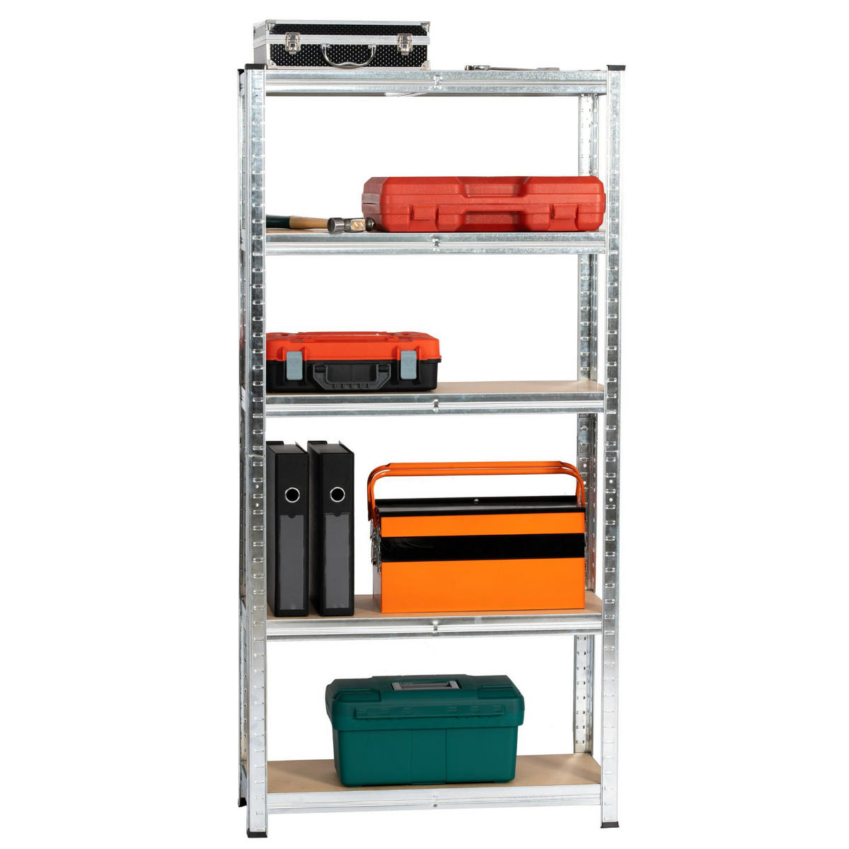 SCHWERLASTREGAL galvanisiertes Silber 70x30x154 cm - Silberfarben, Metall (70/154/30cm) - Akord