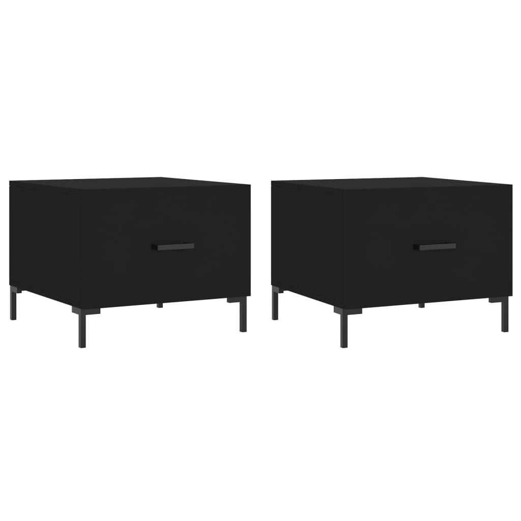 COUCHTISCHE 2 Stk. Schwarz 50x50x40 cm Holzwerkstoff - Schwarz, Holzwerkstoff (50/50/40cm) - furnicato