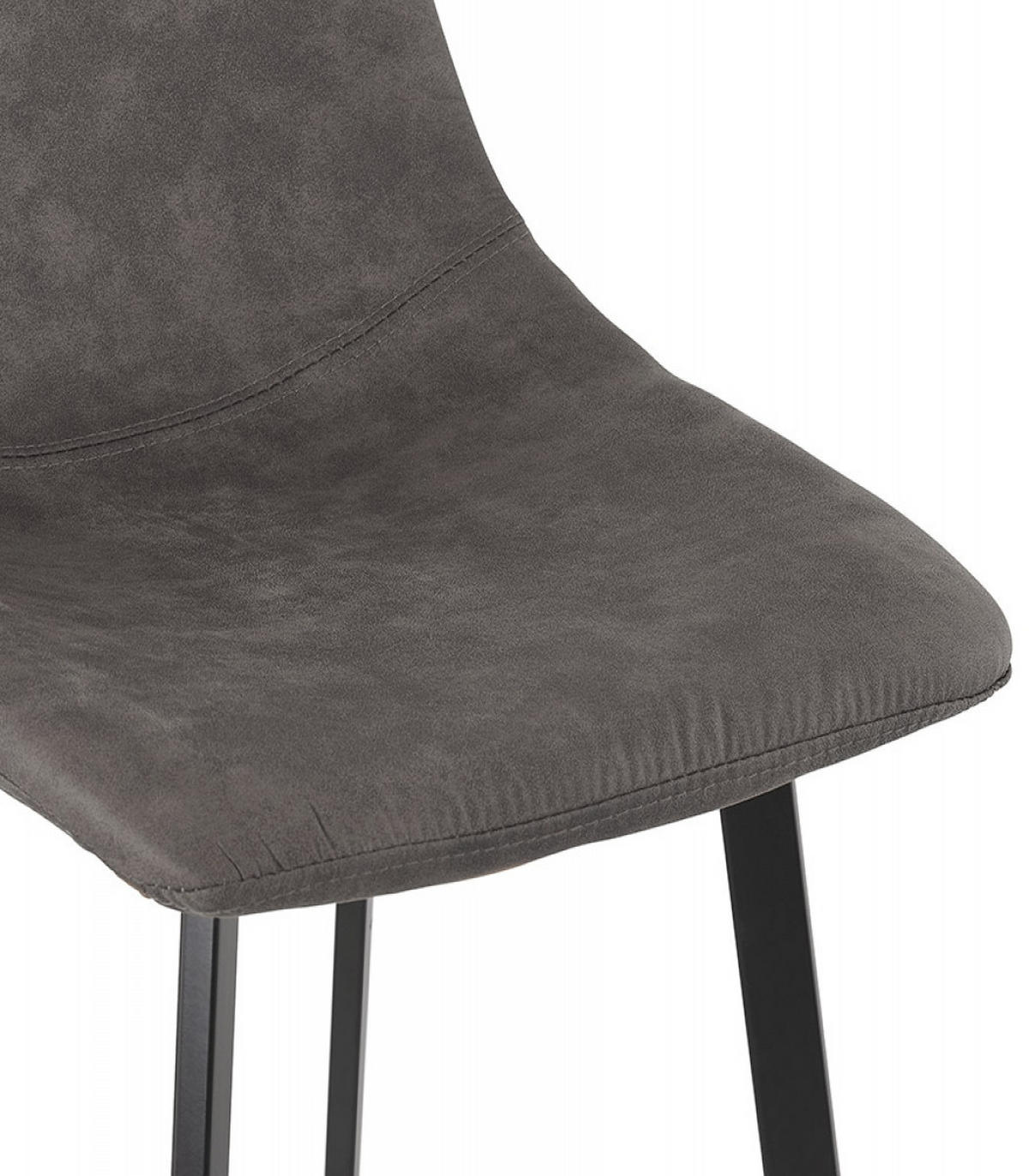 BARHOCKER Mikrofaser Sitz mit Metallgestell, Anthrazit 43x50,5x100 cm - Anthrazit/Schwarz, Textil/Metall (43/100/51cm) - KADIMA DESIGN