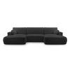 WOHNLANDSCHAFT Peoni Schwarz 364/168/87 cm mit Schlaffunktion - Schwarz, Kunststoff/Textil (364/87/168cm) - AX Living