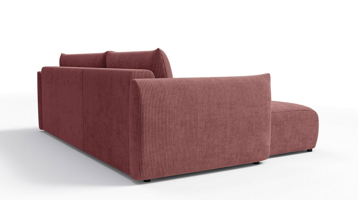 ECKSOFA TAUER 3-Sitzer rechts, altrosa - Schwarz/Altrosa, Holz/Textil (248/173cm) - Courtois Laville