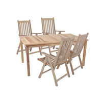 GARTEN-SITZGRUPPE Maike 05 5-teilig Gartenmöbel-Set - Teakfarben, Holz - DELUKE