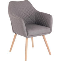 ESSZIMMERSTUHL Stoff Grau - Eukalyptusholzfarben/Grau, Holz/Textil (63/84/61cm) - CLP