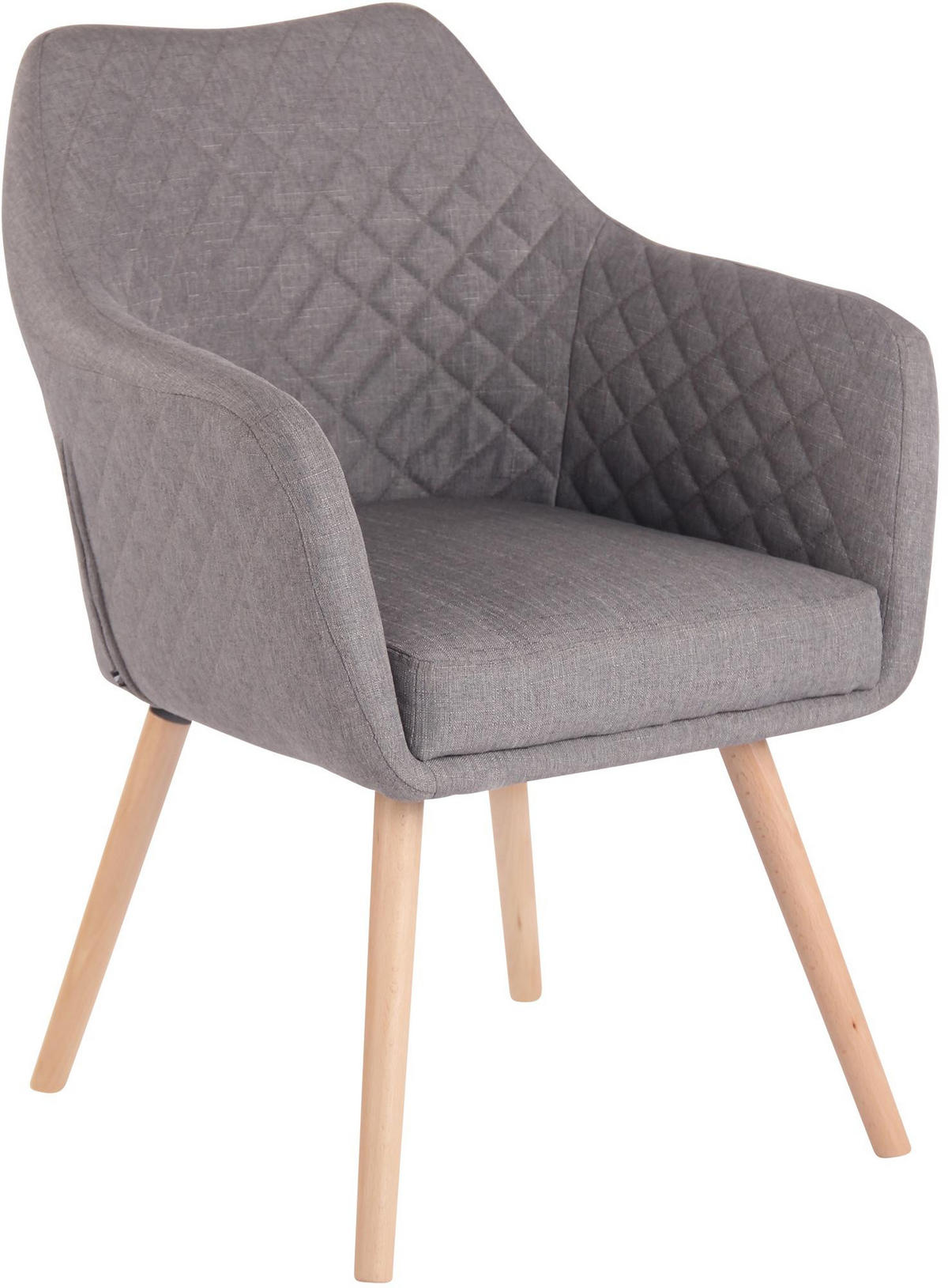 ESSZIMMERSTUHL Stoff Grau - Eukalyptusholzfarben/Grau, Holz/Textil (63/84/61cm) - CLP