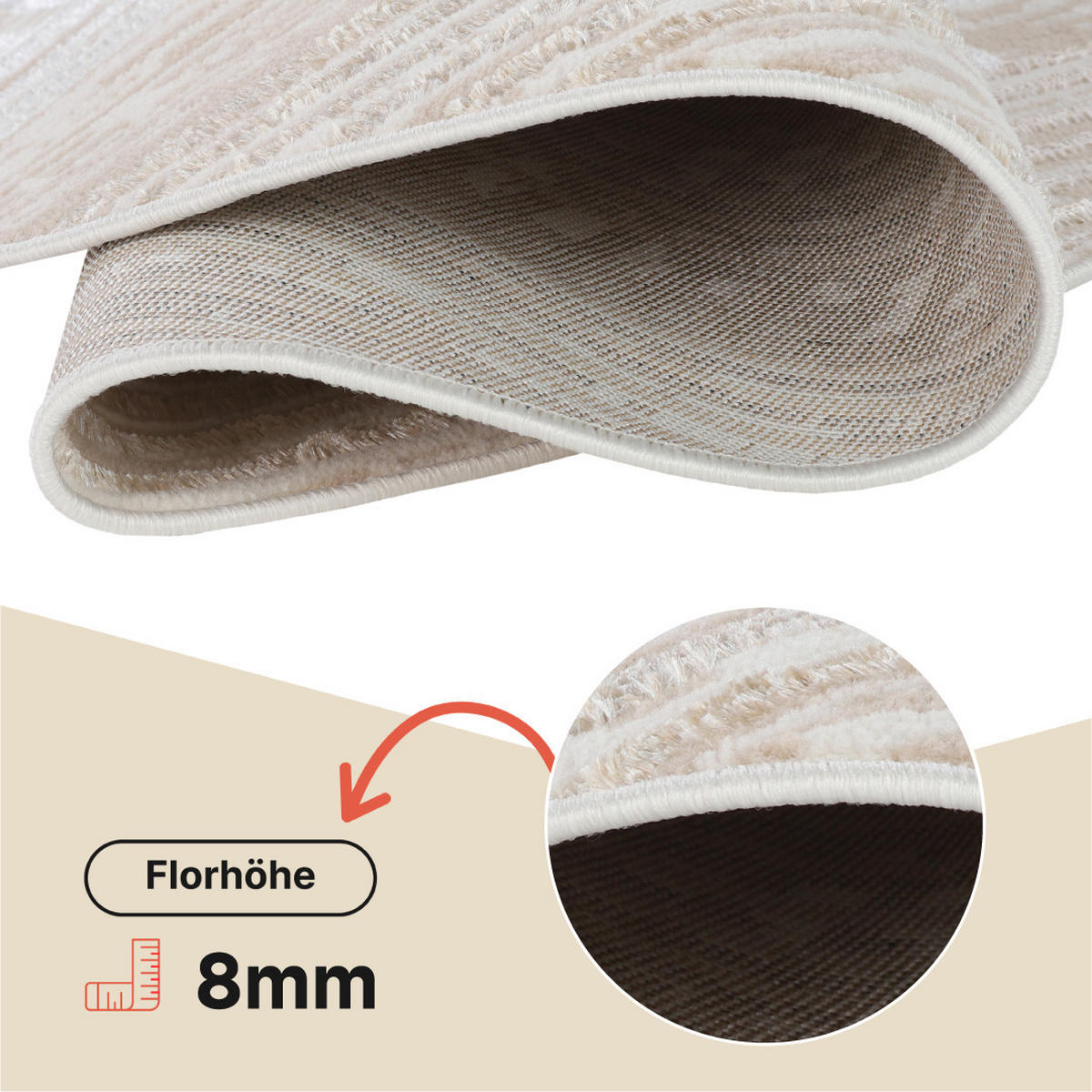 TEPPICH CRYSTAL ROUND Beige 160/160 cm - Beige, Textil (160/160cm) - Tapiso