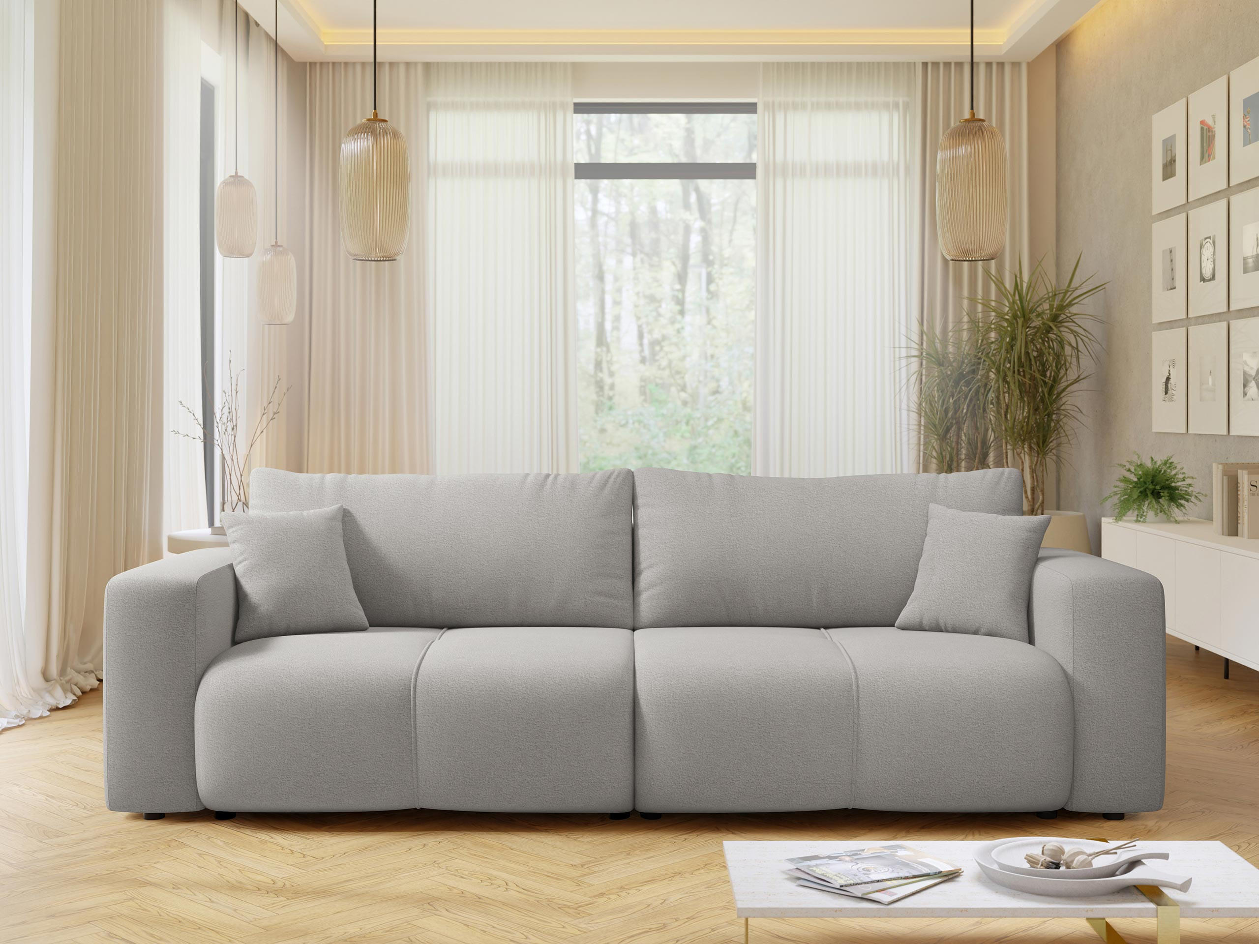 SCHLAFSOFA Furyn - Hellgrau/Schwarz, Holz/Kunststoff (245/82/92cm) - MIRJAN24