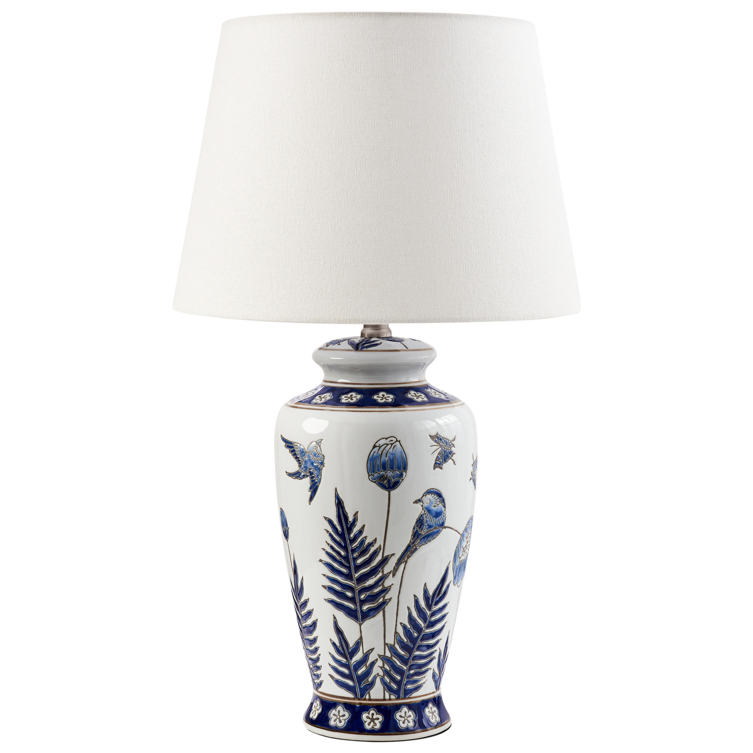 Beliani Tischlampe Weiß, Blau 33x58x33 cm