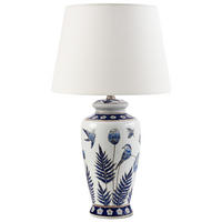 TISCHLAMPE Porzellan Weiß/Blau Bijela - Blau/Weiß, Keramik (33/33/58cm) - Beliani