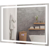 BADSPIEGEL LED-Spiegel Silber - Silberfarben, Glas (60/4/80cm) - COSTWAY