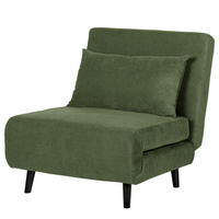SCHLAFSESSEL - Schwarz/Grün, Buchenholz/Textil (77/81/90cm) - home24