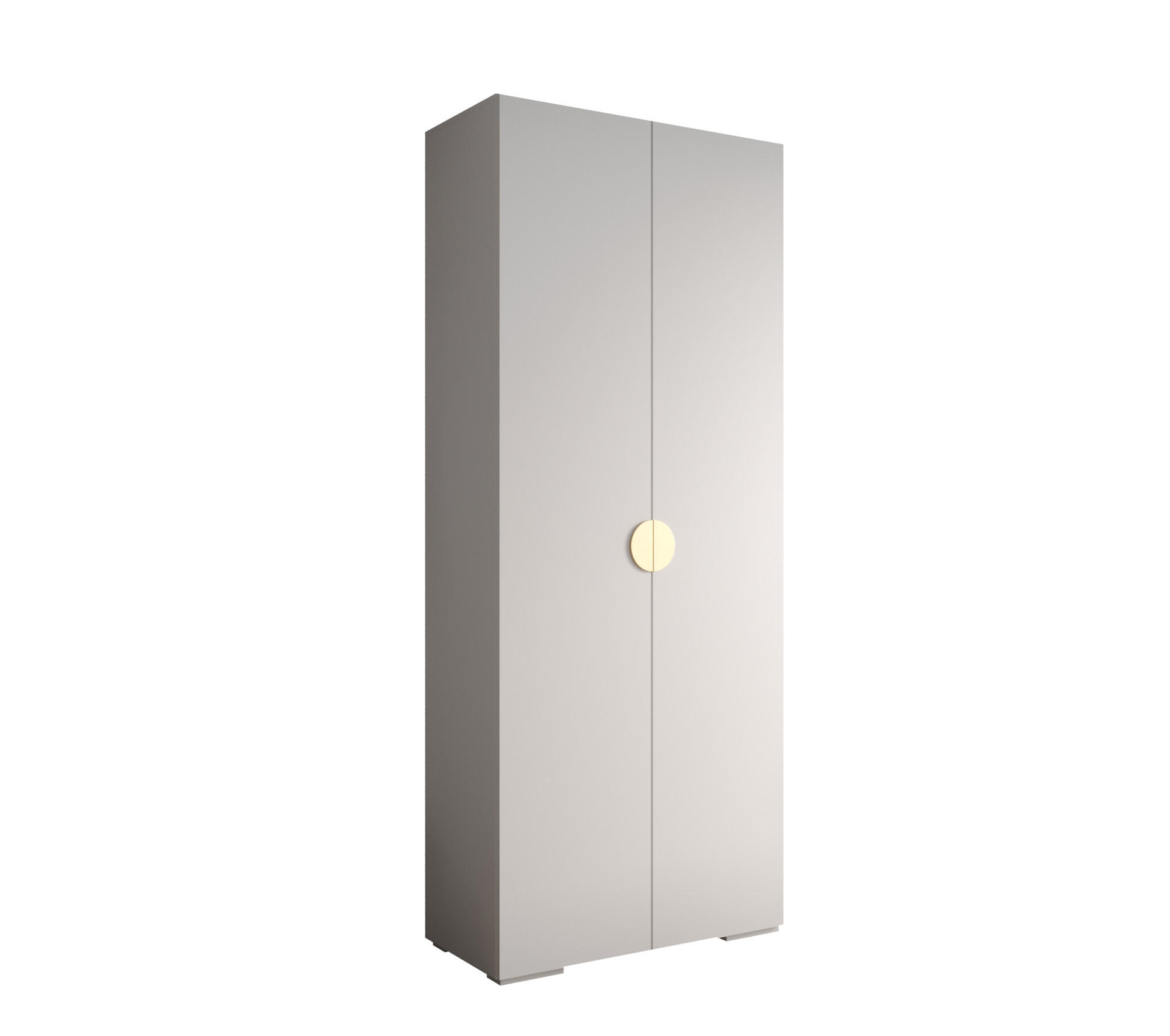 Möbel Kryspol Drehtürenschrank Weiß, Gold 100x236.7x47 cm