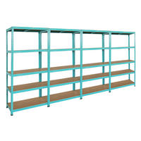 SCHWERLASTREGAL 4er GREEN HULK Set, HxBxT 180x90x40cm, Fachlast 175kg, 5 Ebenen, Grün - Grün, Metall (360/180/40cm) - PROREGAL