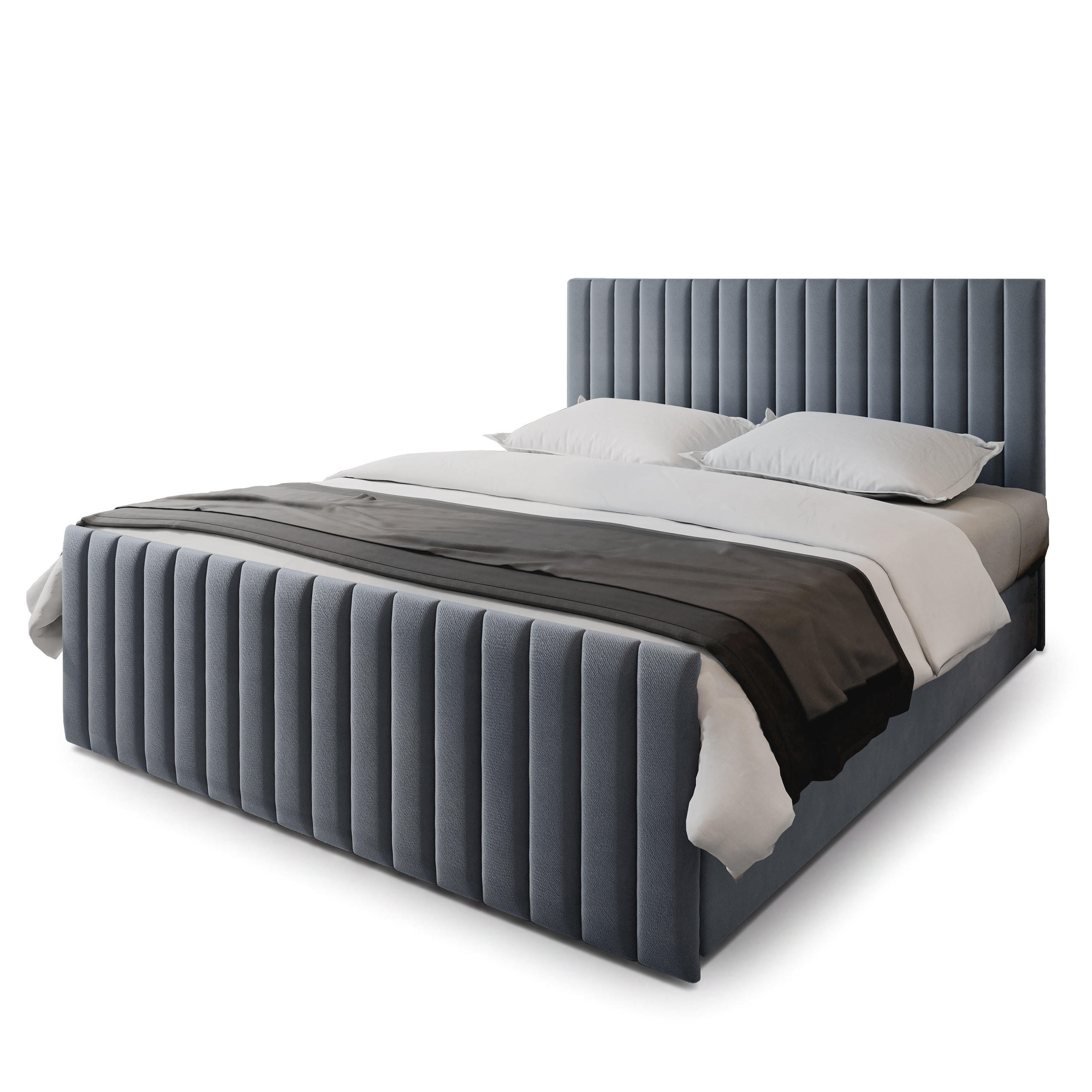 Masseno Boxbett Grau 200x200 cm
