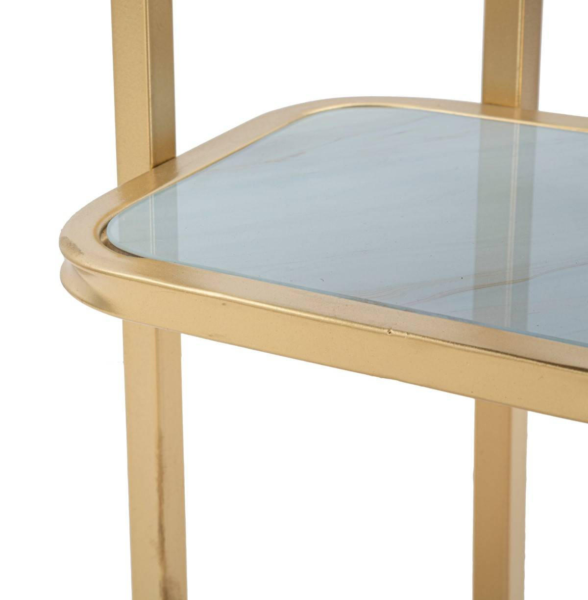 BEISTELLTISCH rechteck, Gold - Goldfarben, Metall (30/46/60cm) - Mauro Ferretti
