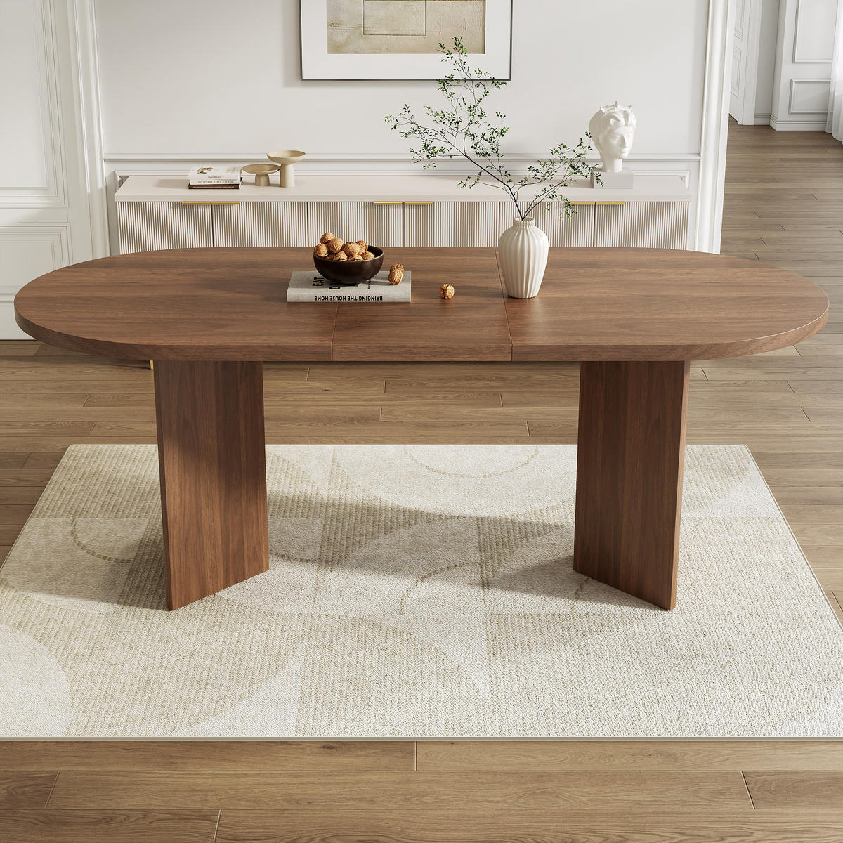 ESSTISCH 200x90cm Nussbaum Abgerundete Ecken Dicke Platte - Walnussfarben, Holzwerkstoff (90/200/75cm) - FLIEKS
