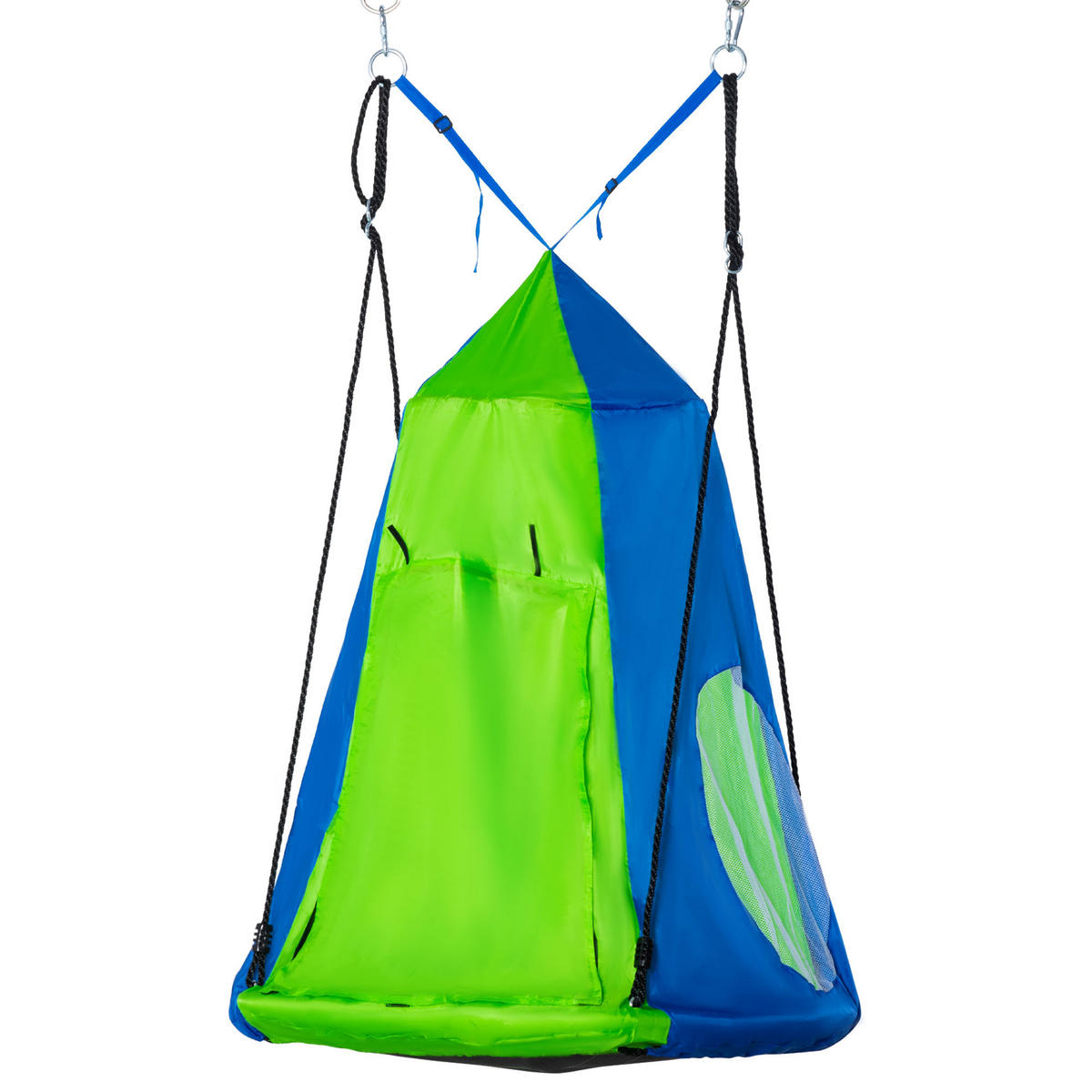 TRAMPOLIN DE-17954 mit abnehmbarem Zelt & Ø 100 cm Grün-Blau - Grün, Kunststoff (100/100cm) - ComfortXL