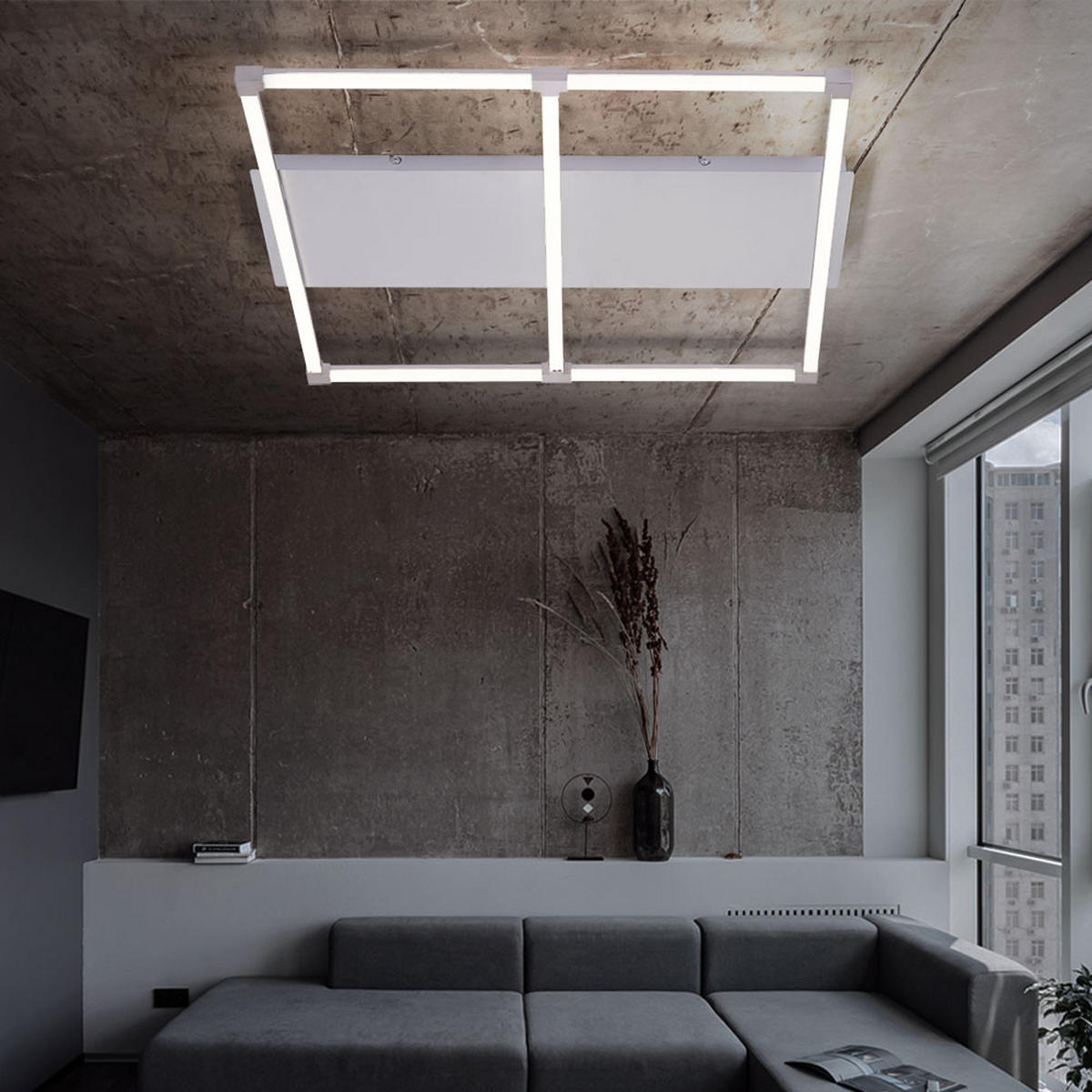 LED DECKENLEUCHTE ANNE Weiß Silber - Weiß, Metall (77.8/74.2/7cm)