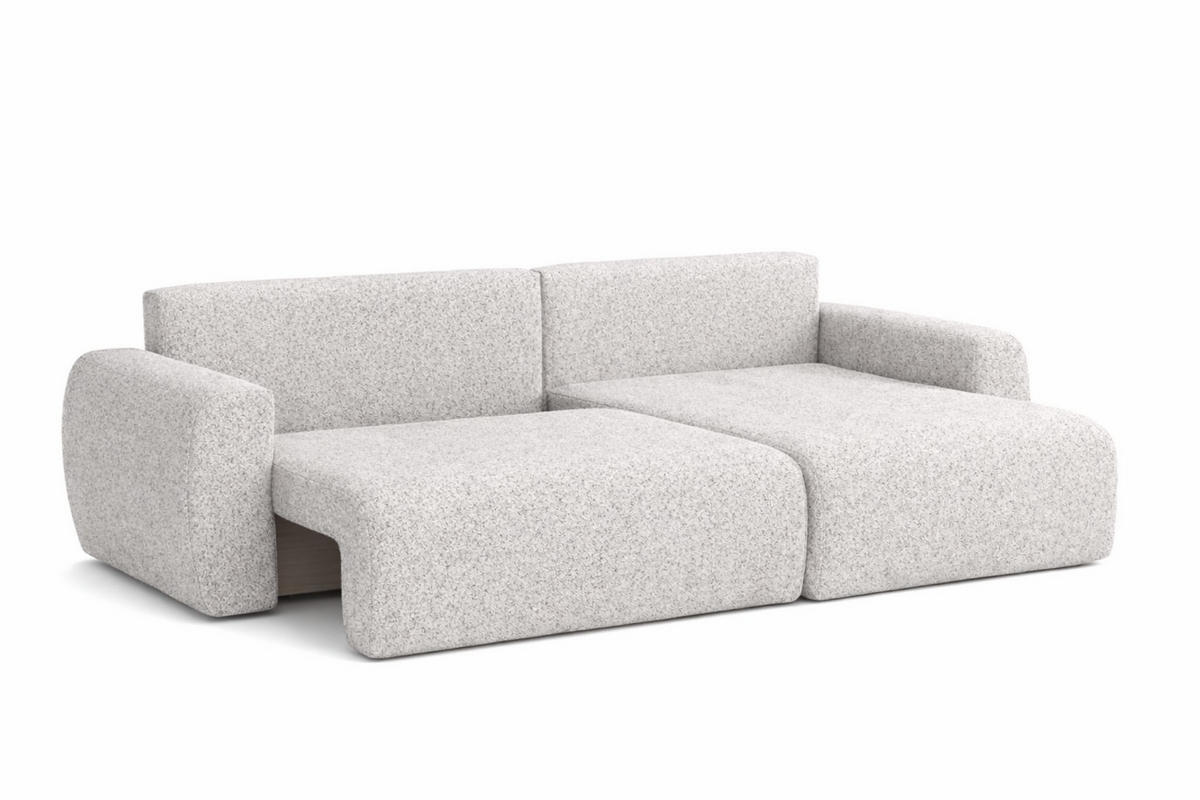 ECKSOFA Mit Schlaffunktion Ariel L, Chenille, Stoff Artico, Nata, Rechts - Beige, Holz (250/142cm) - Kaiser Möbel