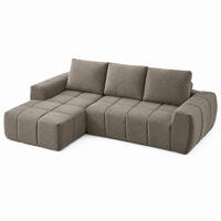 ECKSOFA Cord Taupe - Taupe, Textil (255/162cm) - WISHDOR