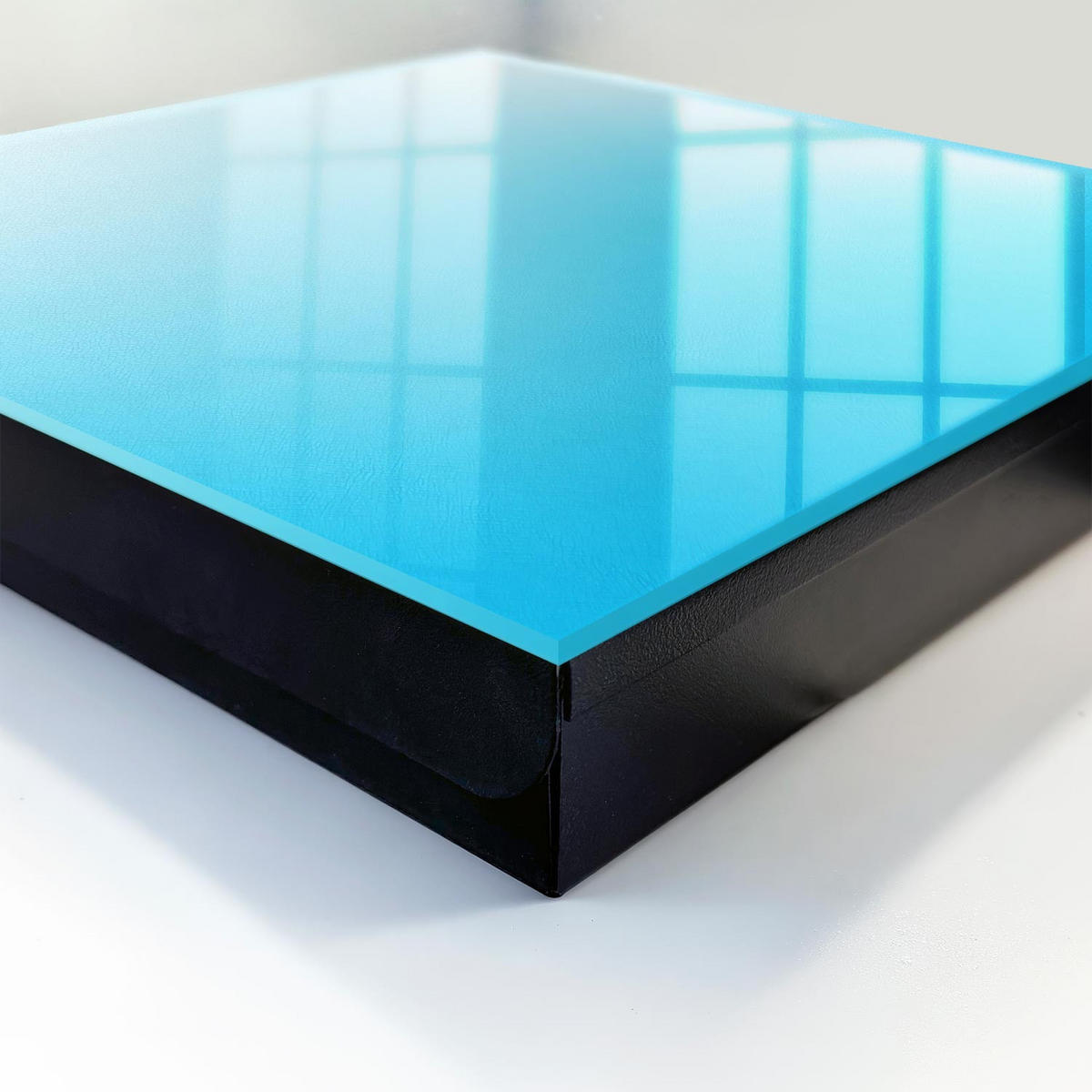 SCHLÜSSELBOX Schwarz 30x30 cm- Türöffnung nach rechts - Blauer Farbverlauf - Blau, Metall (30/30/5cm) - TULUP