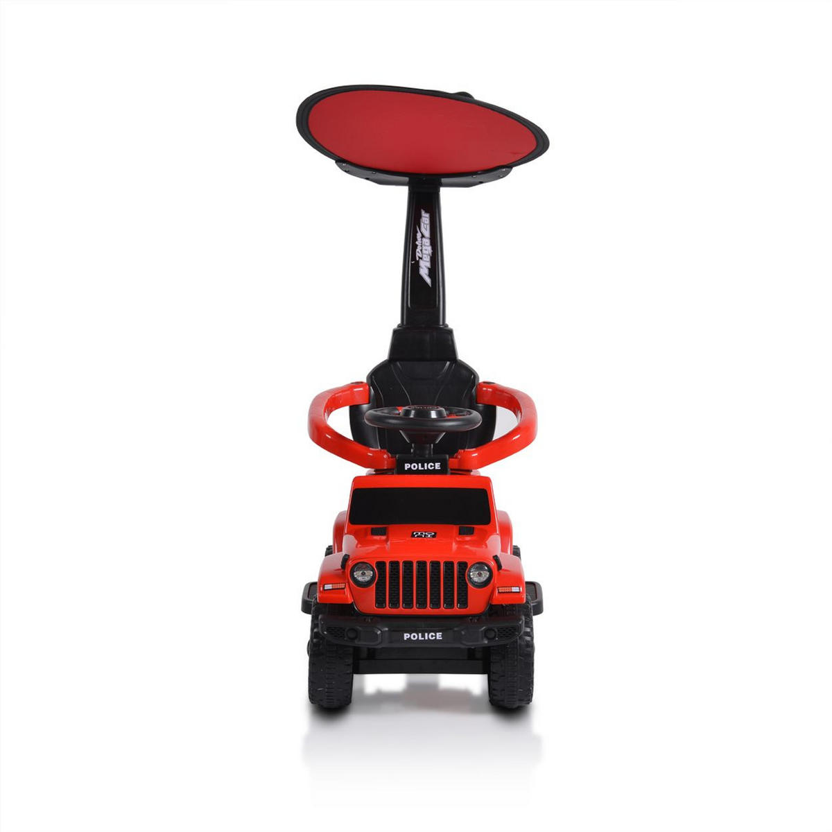 RUTSCHER Police rot Musikfunktion Schiebestange Dach Sicherheitsbügel - Rot, Kunststoff (82/37/90cm) - Moni