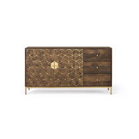 SIDEBOARD aus Mangoholz und goldenen Details - Braun, Holz (40/77/145cm) - Giner y Colomer
