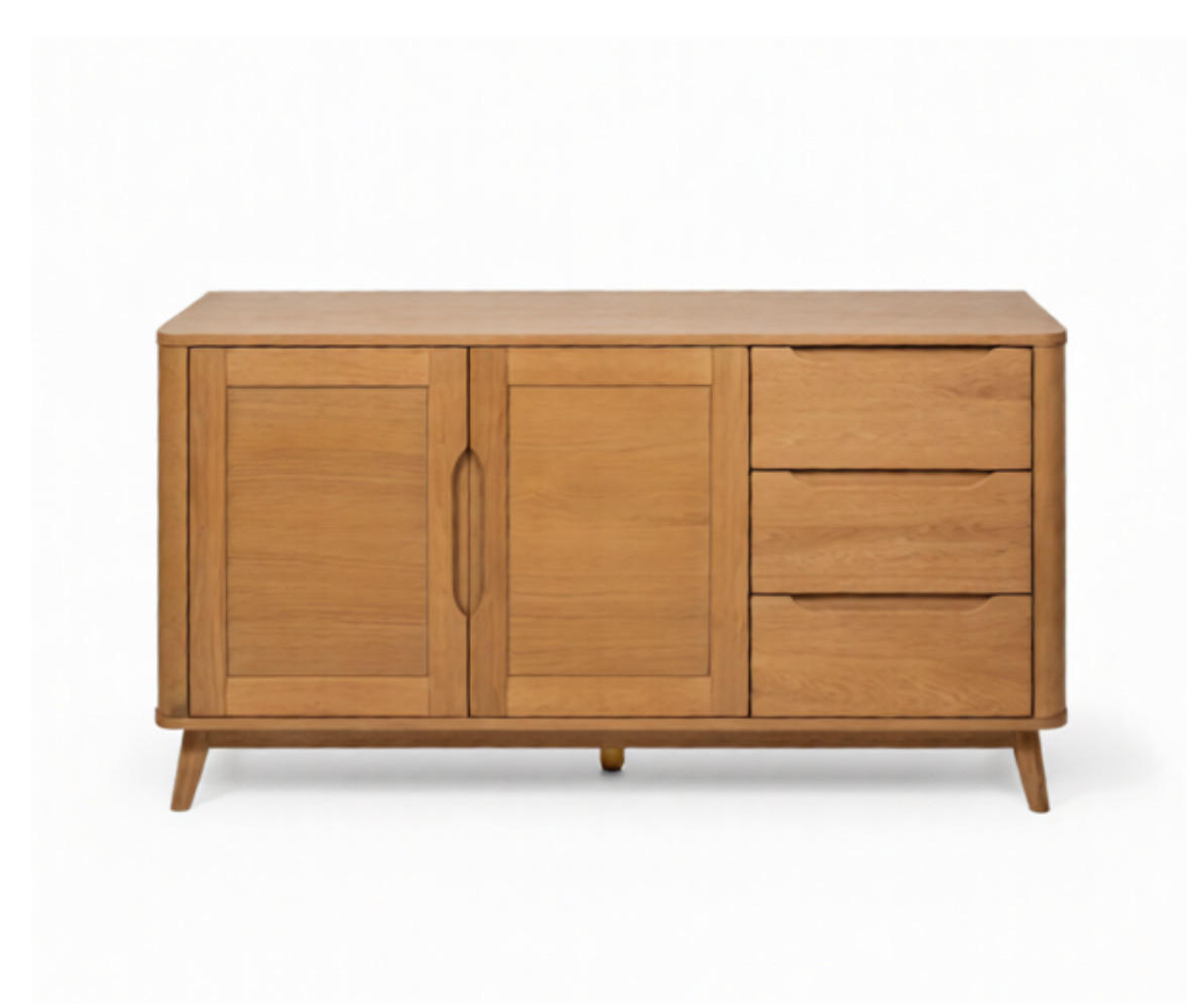 SIDEBOARD Nora, Natur Massiveiche - Beige, Holz (45/80/150cm) - WOODEK