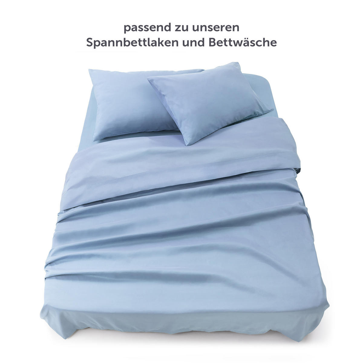 BETTTUCH ohne Gummi 180/275 cm, in Hellblau - Hellblau, Textil (275/180cm) - Blumtal