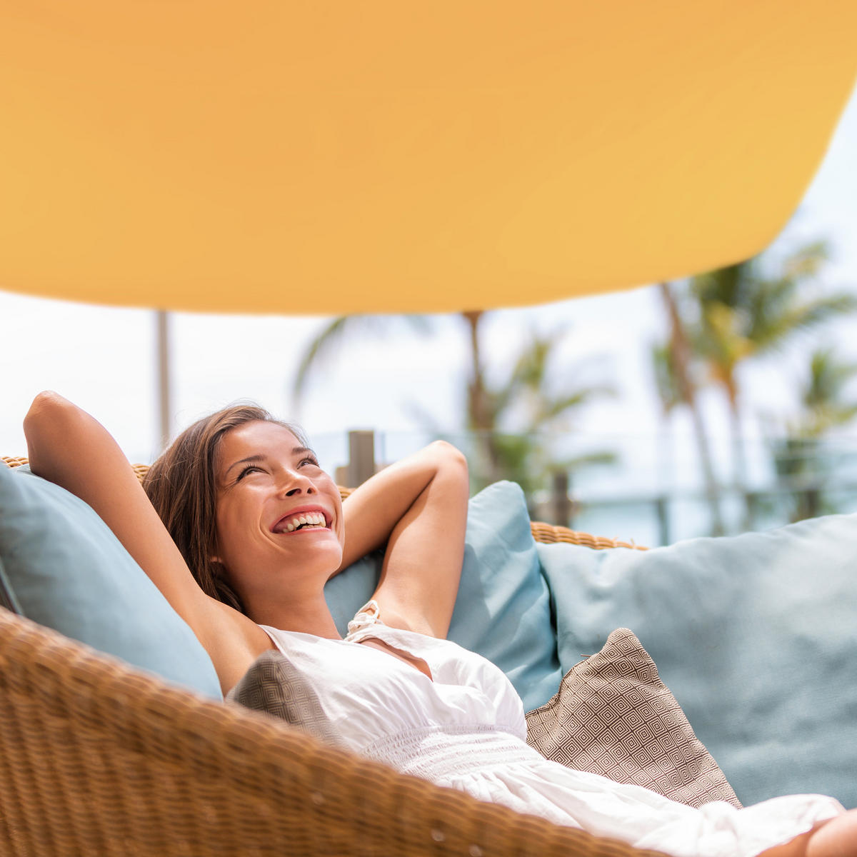 SONNENSEGEL - Gelb, Textil/Metall (500/500cm) - Relaxdays