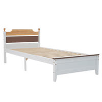 BETT 90/200 cm Weiß aus Massivholz und MDF mit Mittelfuß - Weiß, Holz (90/200cm) - OKMYHOME