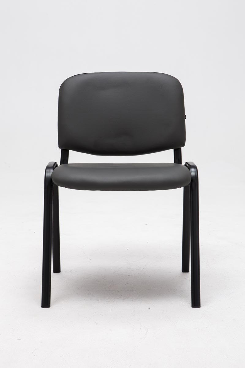 BESUCHERSTUHL Keen, Kunstleder mit Gestell Schwarz / Bezug Grau - Schwarz/Grau, Textil/Metall (54/79/48cm) - TPFLiving