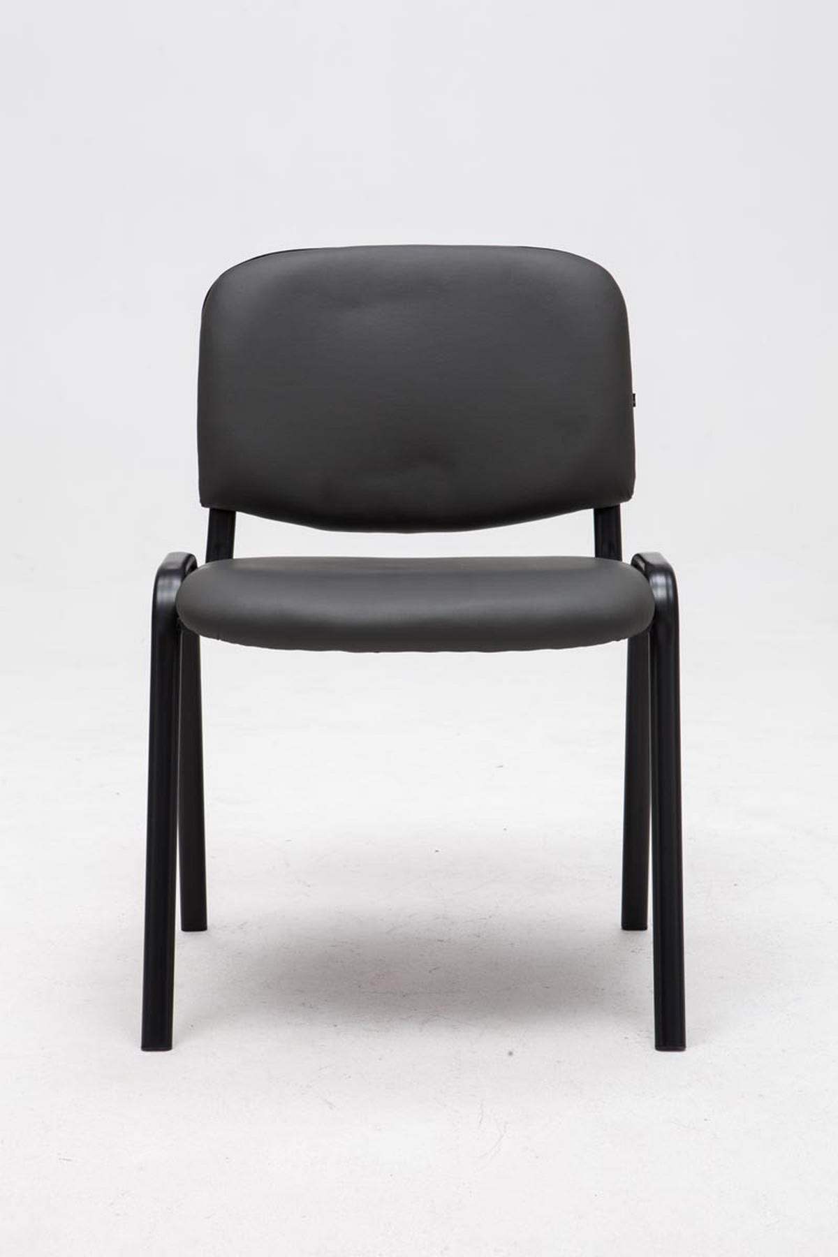 BESUCHERSTUHL Keen, Kunstleder mit Gestell Schwarz / Bezug Grau - Schwarz/Grau, Textil/Metall (54/79/48cm) - TPFLiving