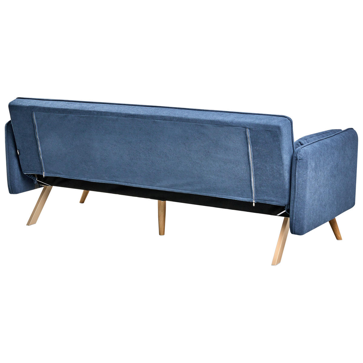RAZVLAČNA SOFA tkanina plavi Asaa - plava/smeđa, tekstil (205/76/80cm) - Beliani
