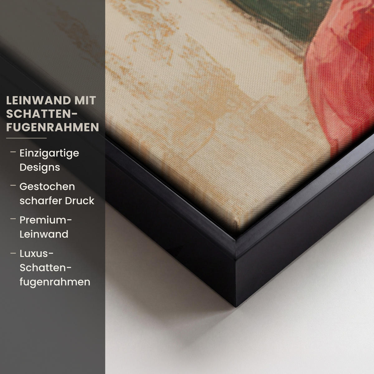 LEINWAND Bilder mit Rahmen - Weihnachten - Weihnachtsmann - Winter - Open Fireside - 90x60 - Dunkelrot, Textil (90/60cm) - MuchoWow